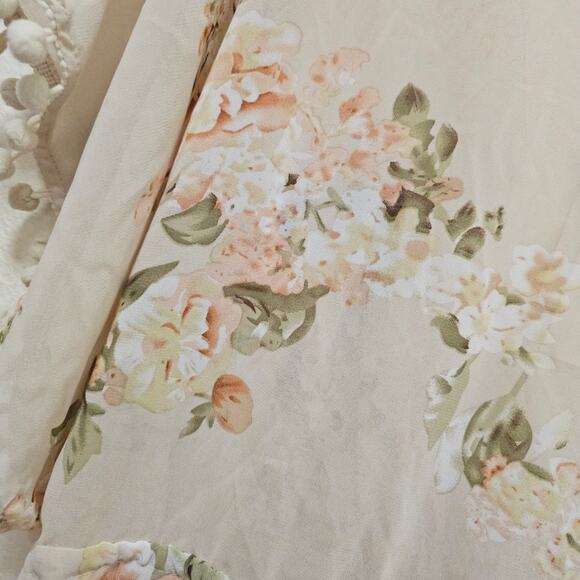 Belle Poque NWT Sm Swimsuit cover w Mini PomPom sleeve n bottom. Boho. Romantic - Picture 11 of 14